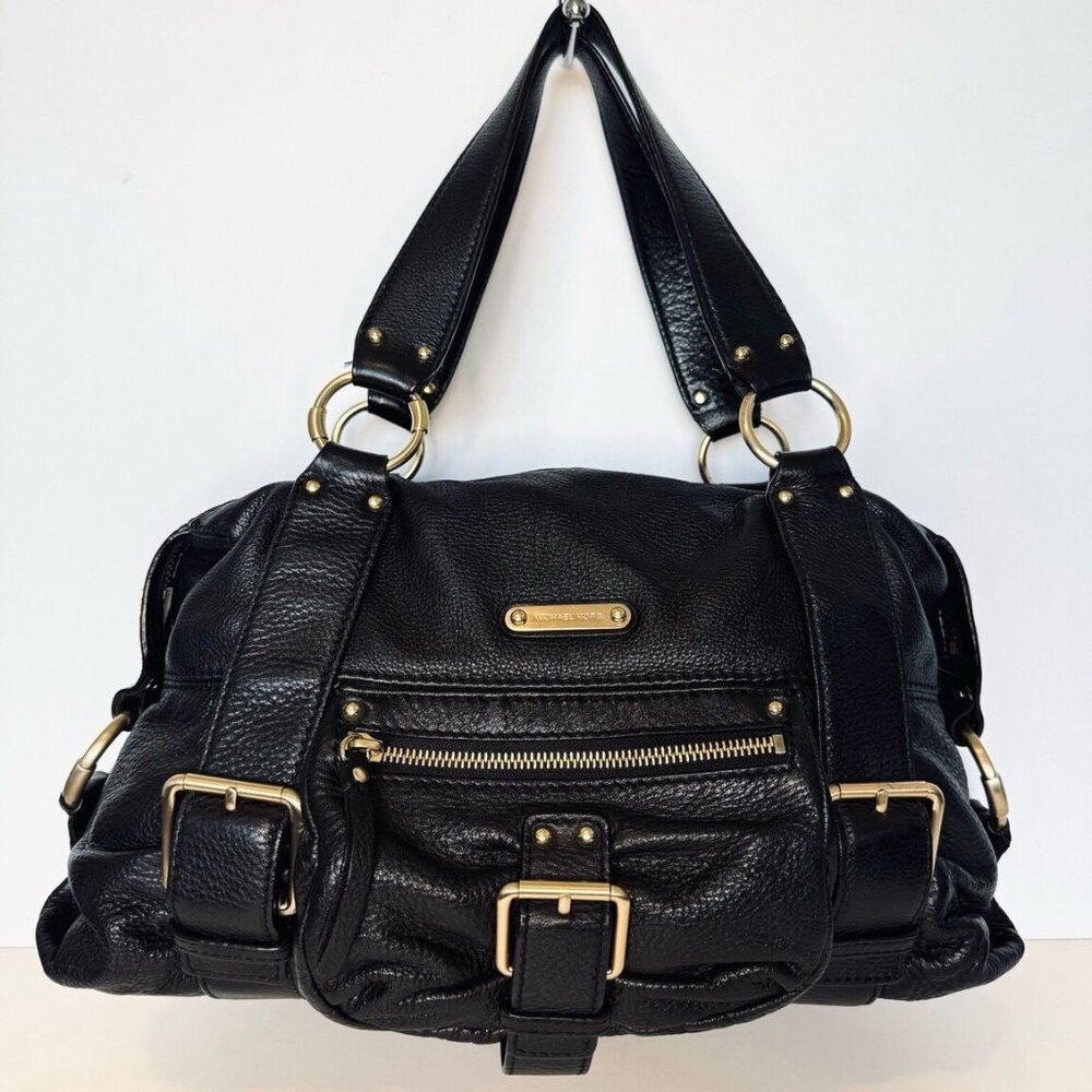 Like New Michael Kors Black Leather Handbag Purse
